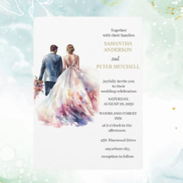 Convite de tema de casamento floral boho Rosa Rúst