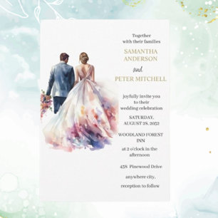 Convite de tema de casamento floral boho Rosa Rúst