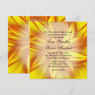 Convite de Tema de Casamento Floral de Fogo