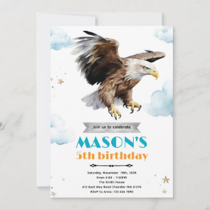 convite de tema de festa de aniversário águia