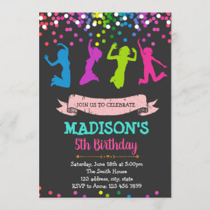 Convite de tema de festa de aniversário de Salto