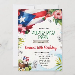 convite de tema de festa de Porto Rico