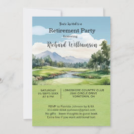 Convite de Tema de Golfe para Festa de Aposentador
