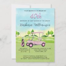 Convite de tema Lady Golfer do Partido aniversário