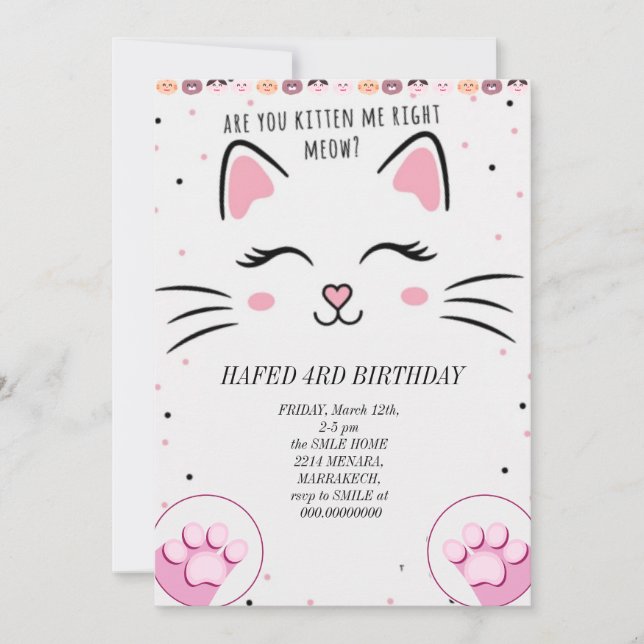 Convite de Terceiro Aniversário Sujo (Frente)