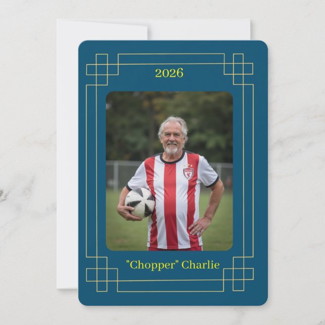 Convite de Testemunho de Futebol com Foto Personal (Frente)
