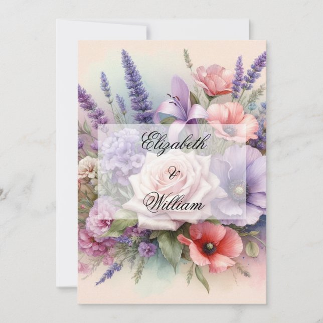 Convite de texto de caligrafia minimalista (Frente)