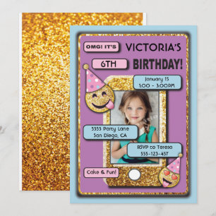 Convite de texto de celular de Festa de aniversári