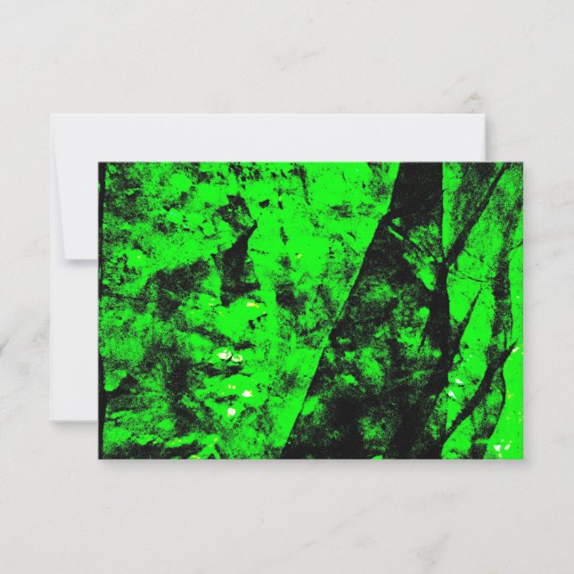 Convite de textura verde escura, verde simples e a (Frente)