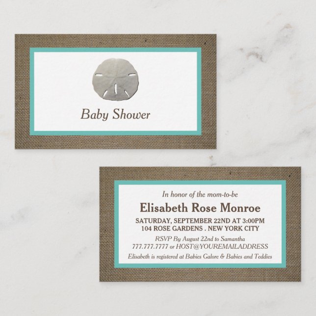 Convite de tíquete de Chá de fraldas de Dólar e Bu (Frente/Verso)