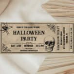 Convite de Tíquete de Festa de Halloween Vintage<br><div class="desc">Volte a tempo com o nosso Convite de Bilhete do Festa de Halloween. Assuma a assustação do Dia das Bruxas e comemore com uma festa de fantasia adulta com "Figurinos e Cocktails" ou "Boos e Booze". Este convite exclusivo ao estilo de ingresso adiciona um toque de nostalgia à sua reunião...</div>