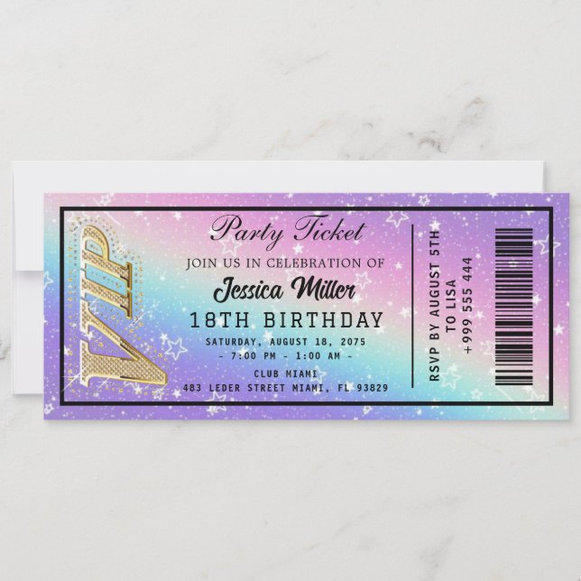 Convite de Tíquete de ouro (Frente)