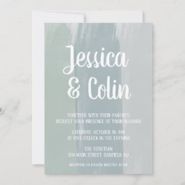 Convite De Traço De Pincel De Aquarela De Casament