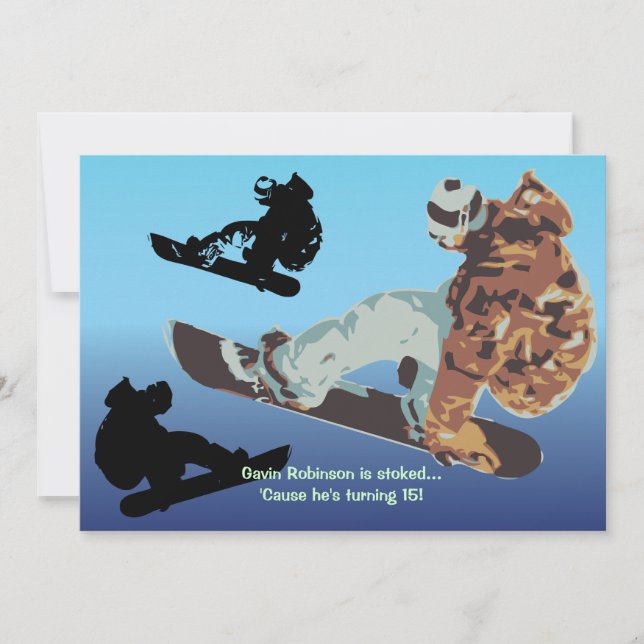 Convite de travamento da snowboarding do ar (Frente)