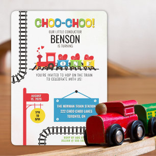 Convite de Trem para Primeiro Aniversário