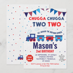 Convite de trem, para um garoto, segundo aniversá