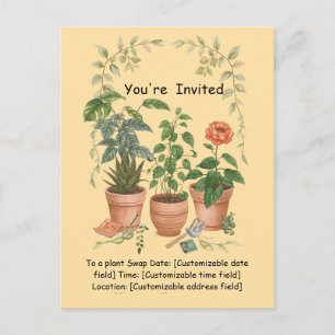 Convite de Troca de Plantas Cartão de Evento do Di