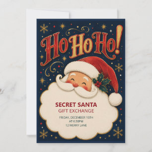 Convite de Troca de Presentes do Papai Noel Secret
