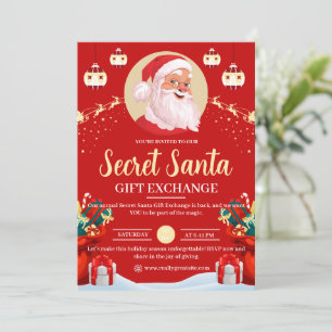 Convite de Troca de Presentes do Papai Noel Secret