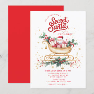 Convite de Troca de Presentes do Papai Noel Secret
