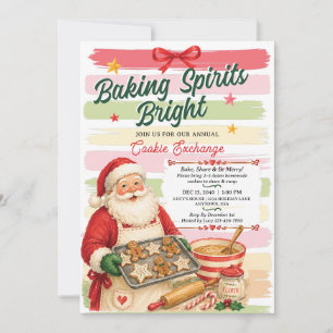 Convite de Trocas de Biscoitos da Festa de Natal P