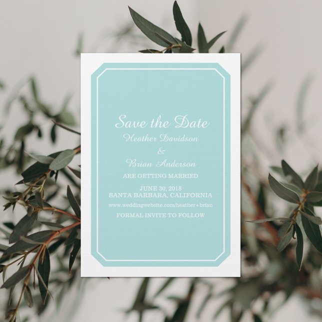 Convite de Turquoise Simply Elegant Save the Date (Criador carregado)