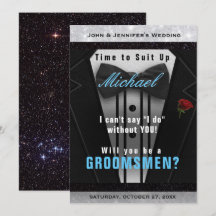 Convite de Tuxedo para Padrinho Arrumar-se
