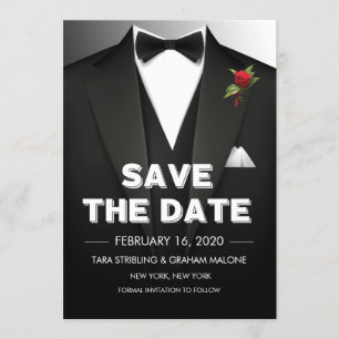 Convite de Tuxedo para Salvar a Data
