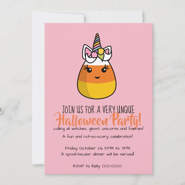 Convite de Unicórnio de Balas ~ o Unicandycorn! (Frente)