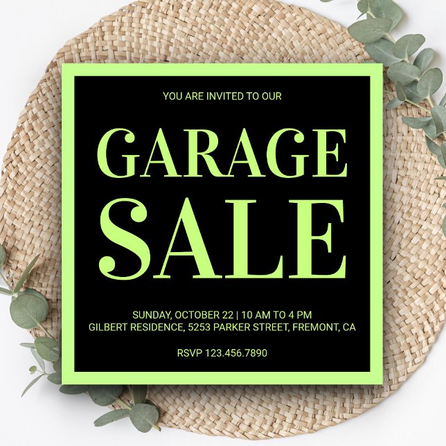 Convite de Venda de Garagem Moderna (Criador carregado)