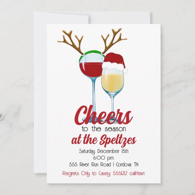 Convite de Vinho de Natal (Frente)