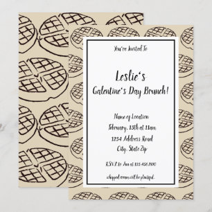 Convite de Waffle de Brunch para Dia de Galentine 
