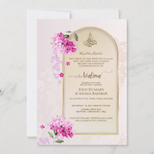 Convite de Walima de Luxo   Hortênsias Aquarela