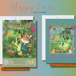 Convite de Watercolor Bunny para a Páscoa Brunch