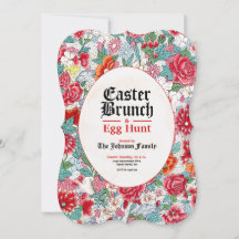 Convite decorativo para páscoa Brunch e Caça de Ov