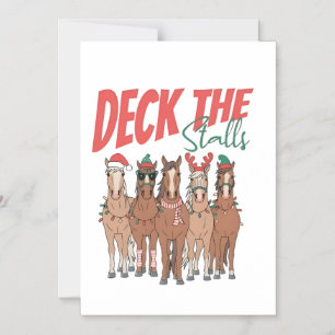 Convite Decore as Baias Piadas de Natal Amantes de Cavalos