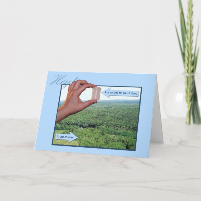 Convite Deixe-nos ir procuram um micro nas madeiras! (Frente)