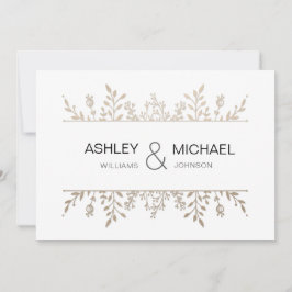 Convite Delicado de Casamento Chic Dourado Elegant