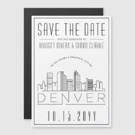 Convite Denver Wedding | Skyline Estilizado Salvar a Data