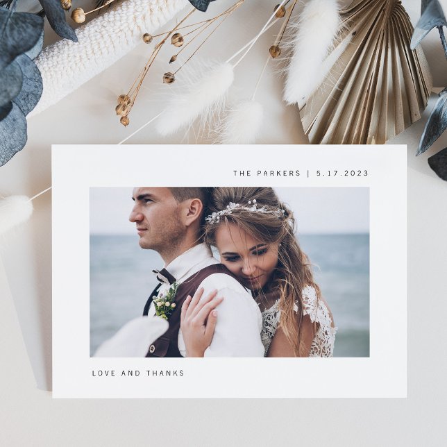 Convite Desejos Simples | Foto Obrigado Casamento (Criador carregado)