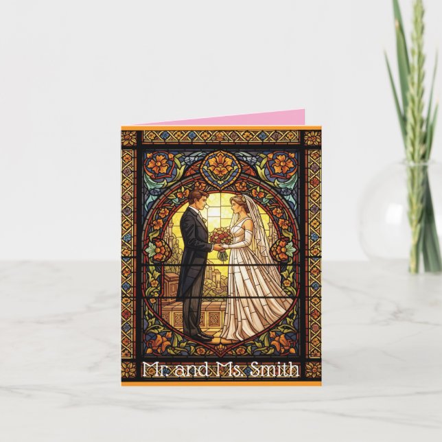 Convite Design de Casamento em Vidro Tradicional (Frente)