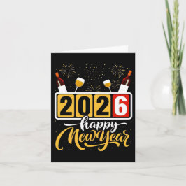 Convite Design de celebração do "Feliz Ano Novo 2026"