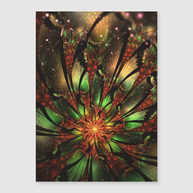 Convite design de flor fractal abstrato. (Frente)