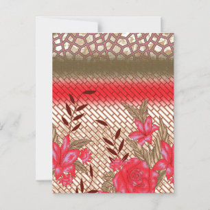 Convite Design de tecido de intricato com padrões florais