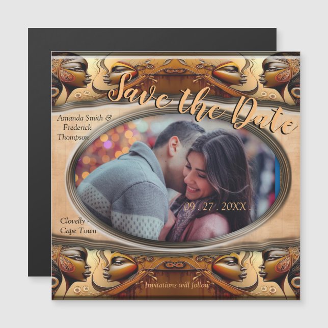 Convite Design moderno egípcio, islâmico, árabe e africano (Frente/Verso)