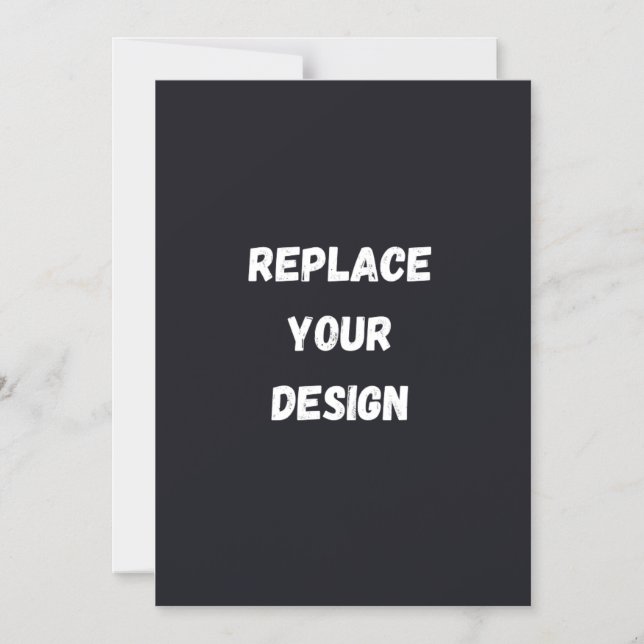 Convite Design simples preto personalizado Adicionar Foto  (Frente)