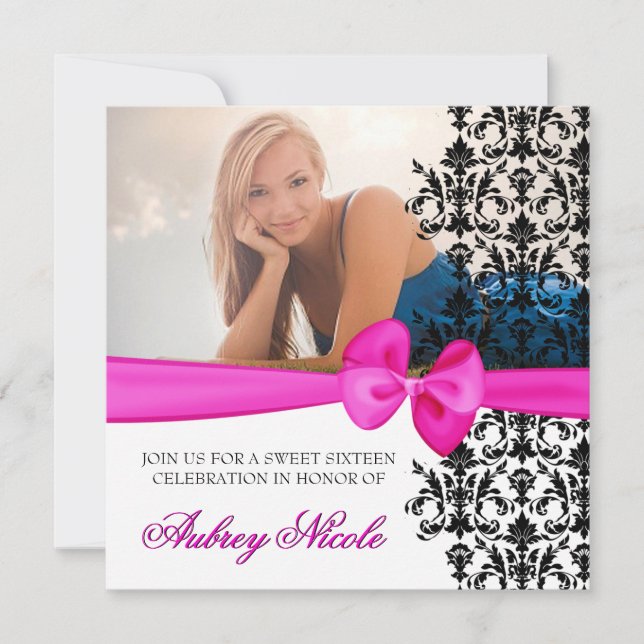 Convite Destacado para Damasco [Rosa] (Frente)