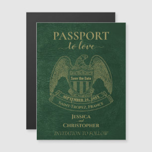 Convite Destino de Passaporte Verde Casamento Salvar a Dat