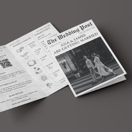 Convite Detalhes do jornal Linha do tempo QR tudo em um ca