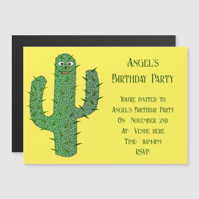 Convite Dia do Cactus Feliz Morto (Frente/Verso)